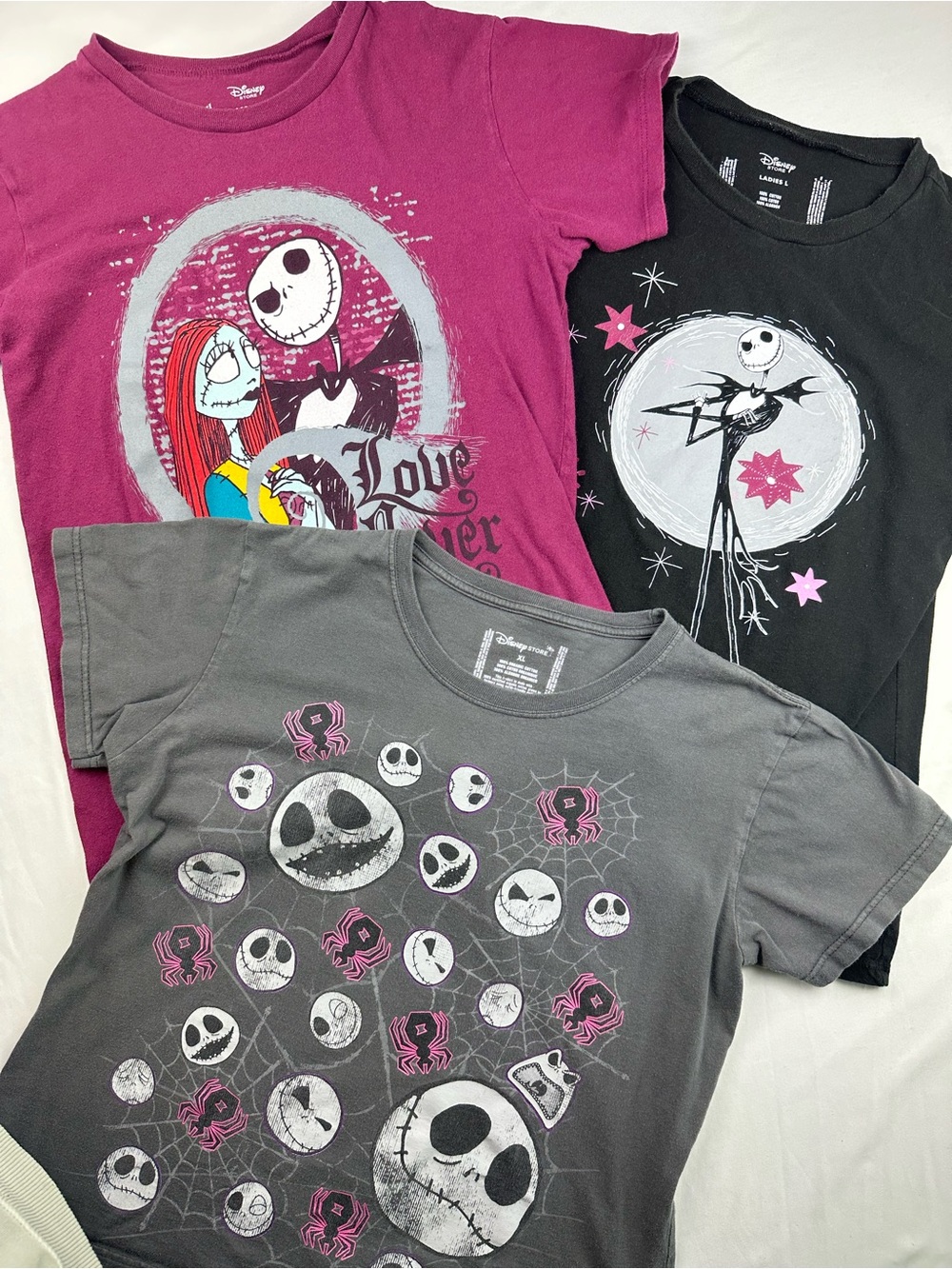 Disney Nightmare Before Christmas Shirt Lot Jack Skellington Grunge Spooky L/XL
